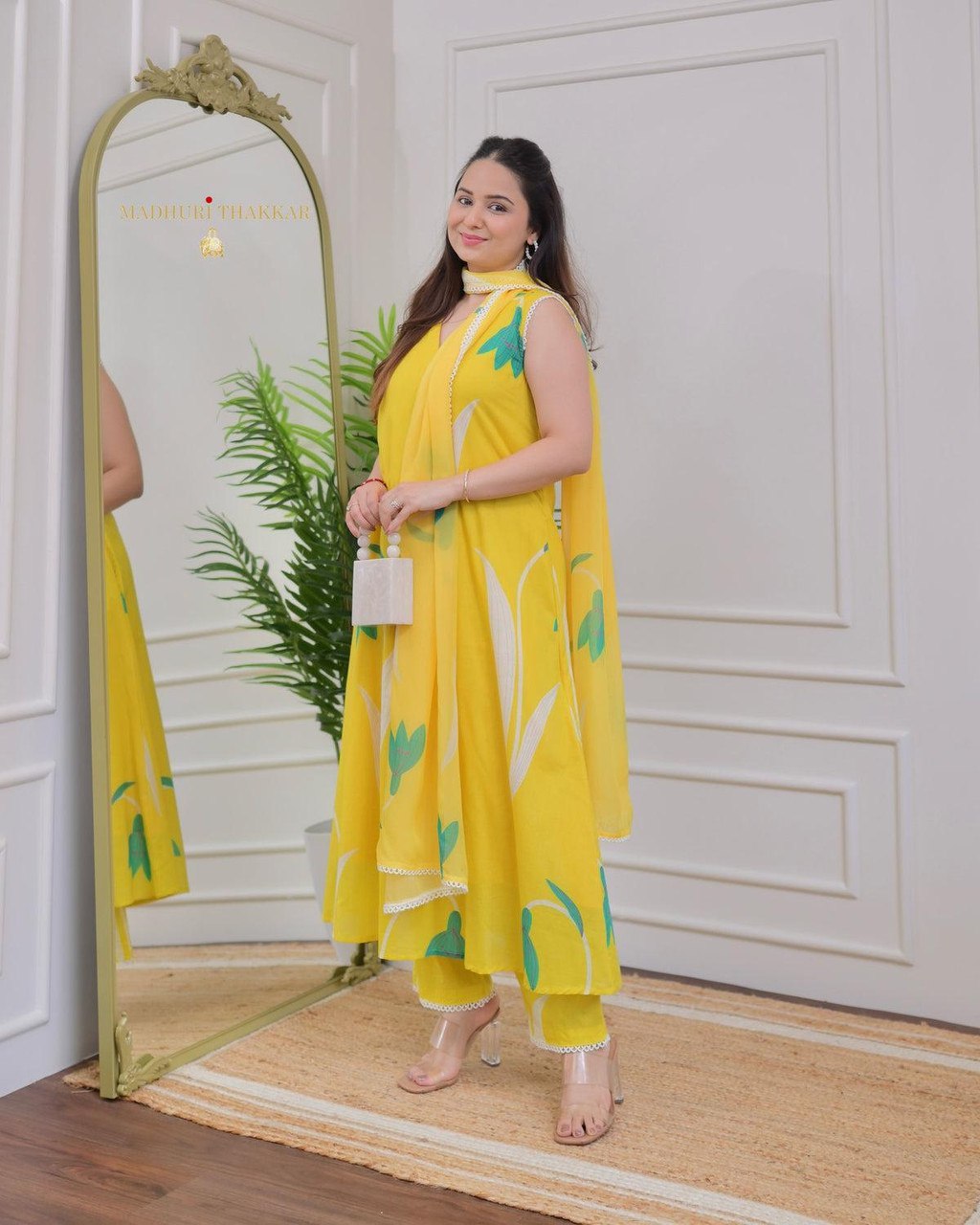 Printed Yellow Kurti - View 1 of 5