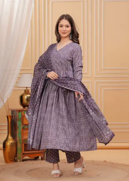 Printed  Purple Kurti