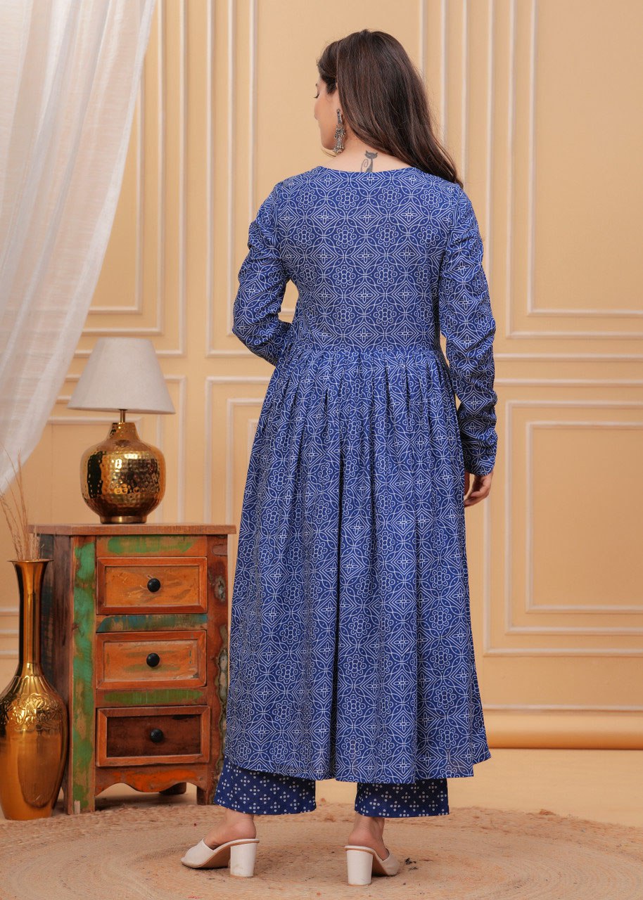 Printed Blue Kurti - View 5 of 5