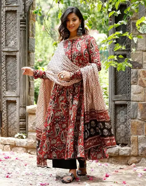 Printed Kurti Maroon