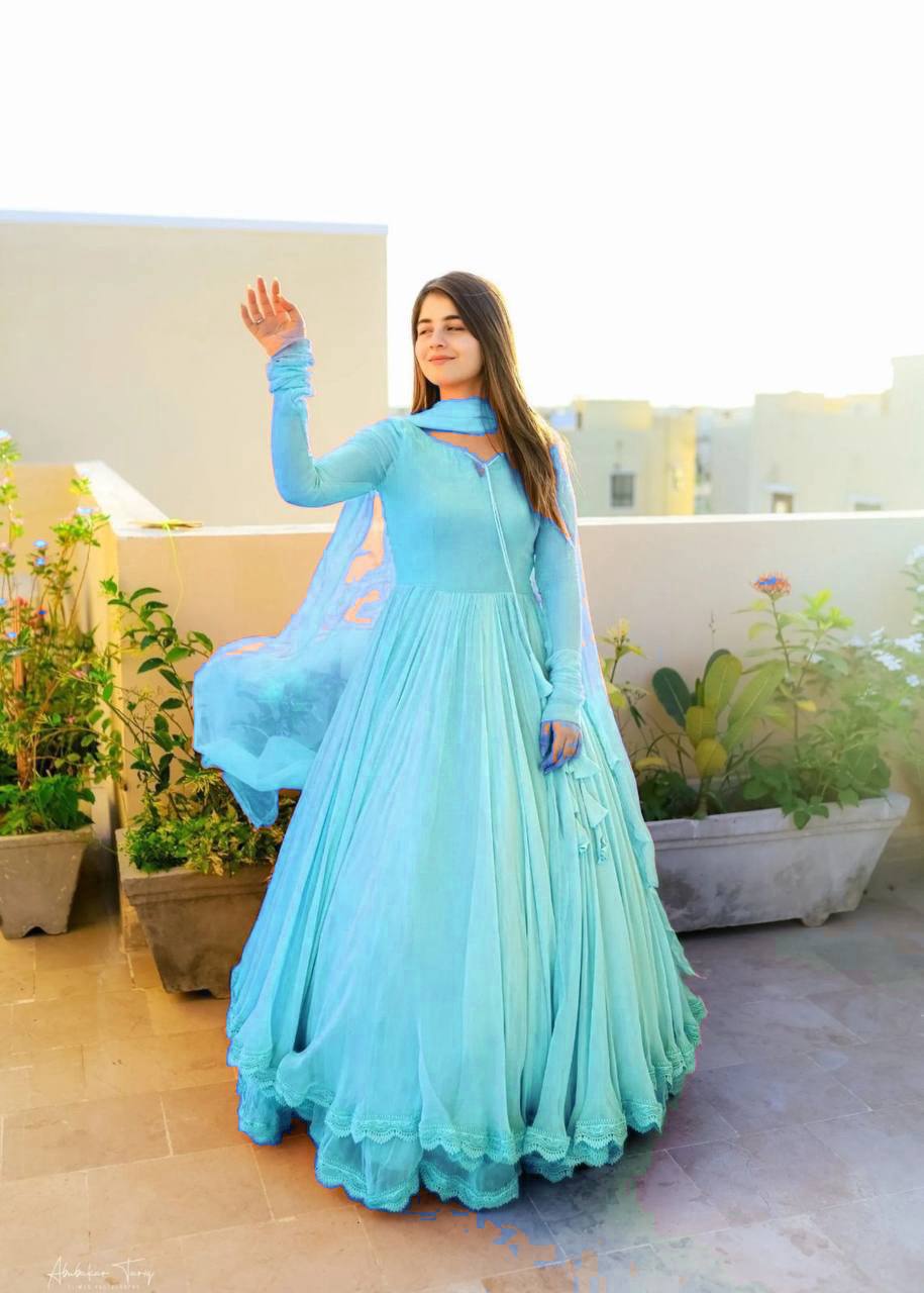 Gown with DUPPTTA LIGHT BLUE - View 3 of 5