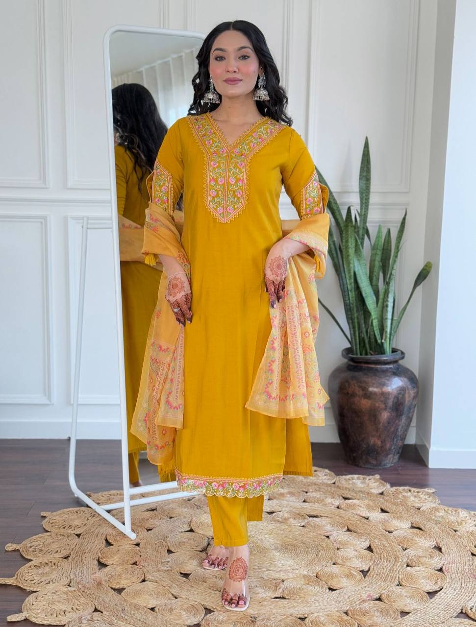 Straight Rust Kurti - View 3 of 5