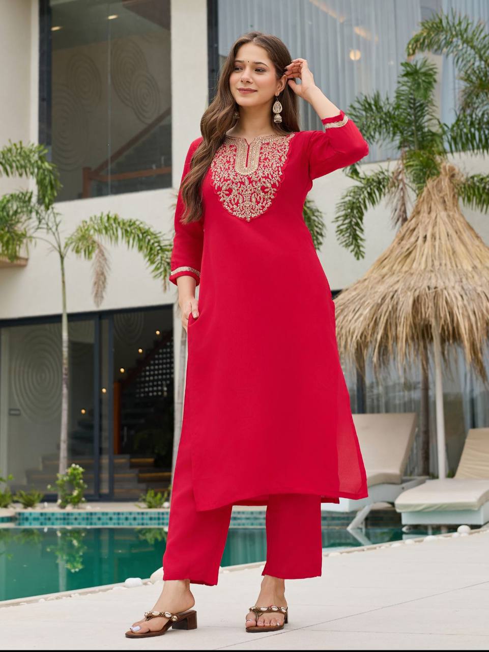 Straight Kurti RED - View 4 of 5