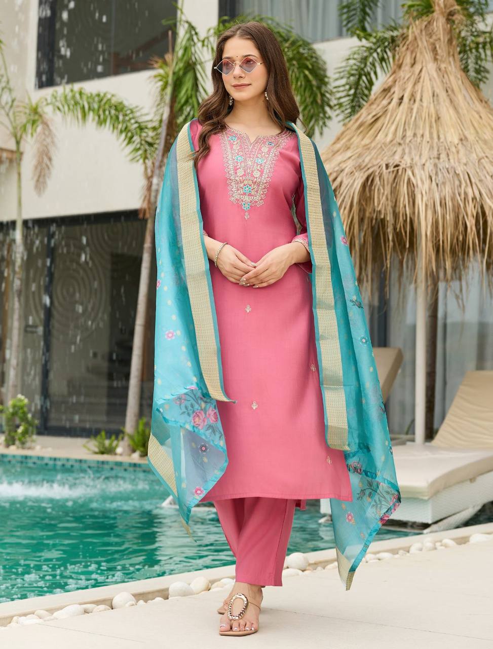 Straight Kurti Pink - View 1 of 5