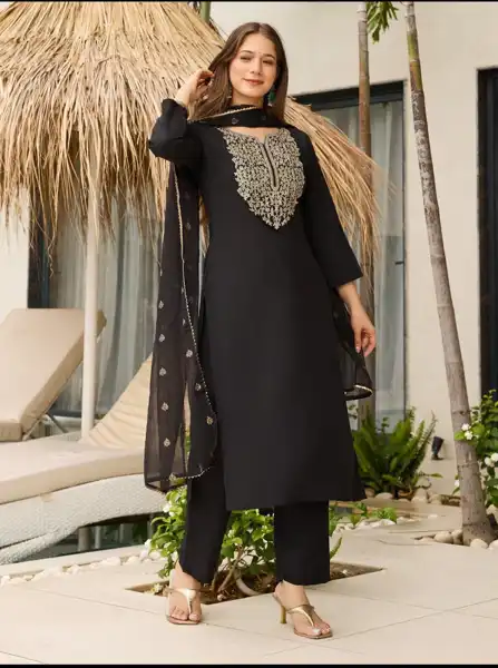 Straight Black Kurti - View 2 of 5